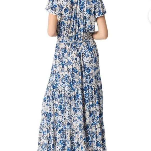 New Jessica Simpson Floral Blue Maxi Dress Sz Large - Picture 2 of 6